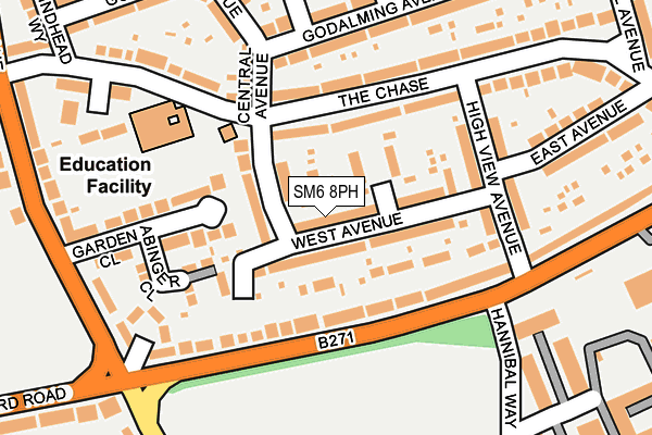 SM6 8PH map - OS OpenMap – Local (Ordnance Survey)