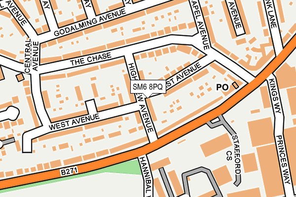 SM6 8PQ map - OS OpenMap – Local (Ordnance Survey)