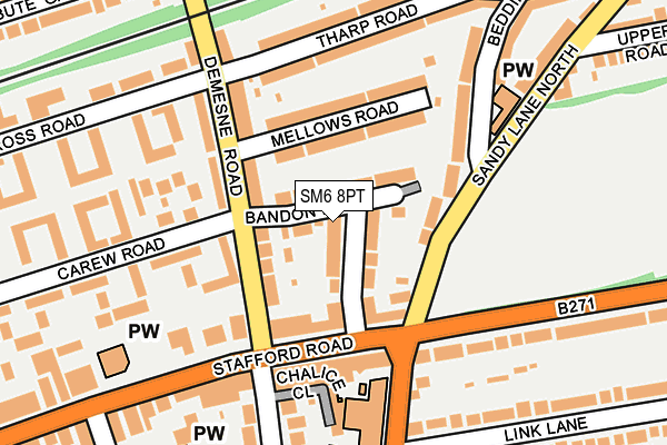SM6 8PT map - OS OpenMap – Local (Ordnance Survey)