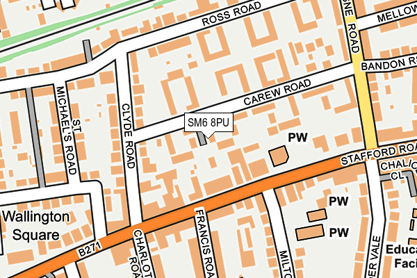 SM6 8PU map - OS OpenMap – Local (Ordnance Survey)