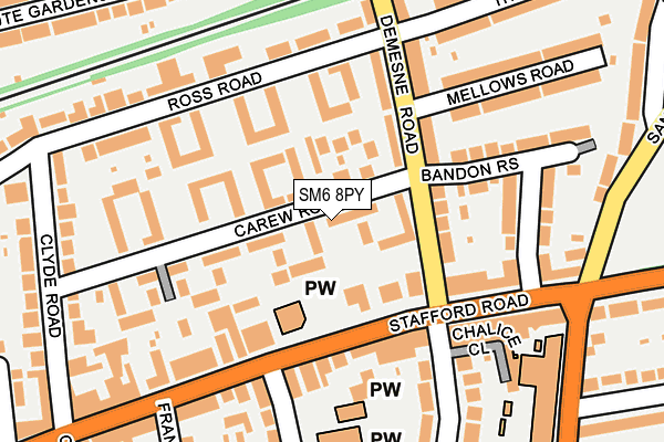 SM6 8PY map - OS OpenMap – Local (Ordnance Survey)