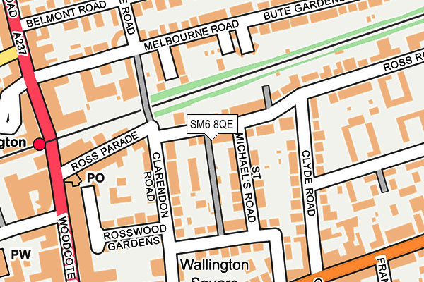 SM6 8QE map - OS OpenMap – Local (Ordnance Survey)