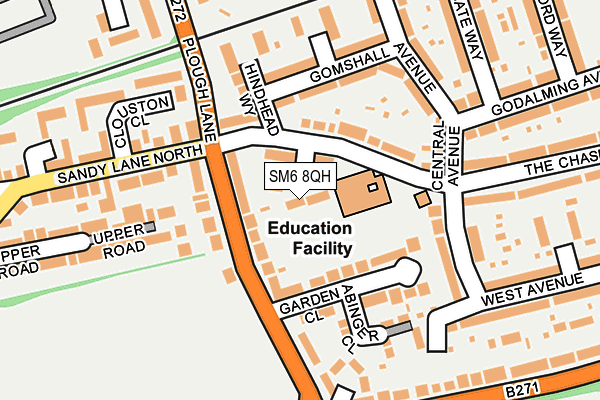 SM6 8QH map - OS OpenMap – Local (Ordnance Survey)