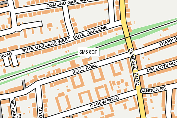 SM6 8QP map - OS OpenMap – Local (Ordnance Survey)