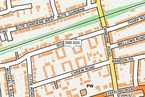 SM6 8QS map - OS OpenMap – Local (Ordnance Survey)