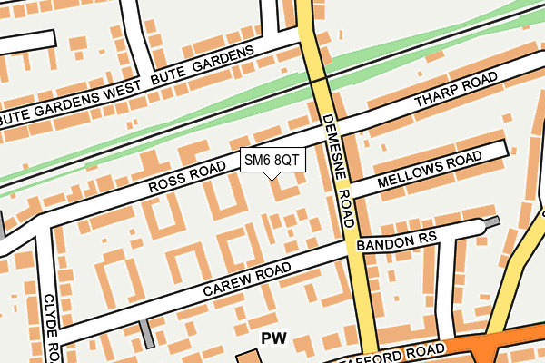 SM6 8QT map - OS OpenMap – Local (Ordnance Survey)