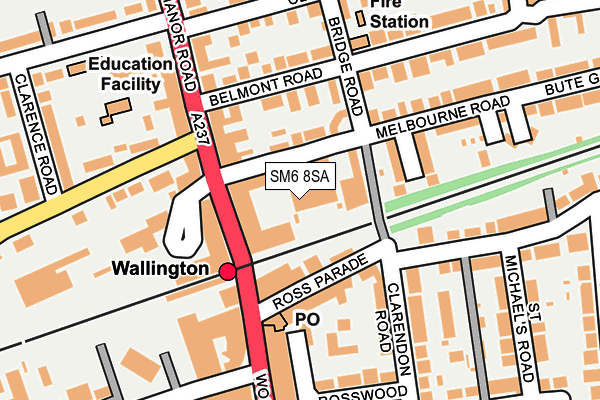 SM6 8SA map - OS OpenMap – Local (Ordnance Survey)