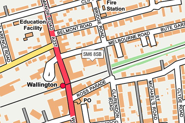 SM6 8SB map - OS OpenMap – Local (Ordnance Survey)