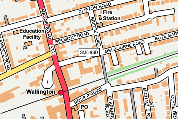 SM6 8SD map - OS OpenMap – Local (Ordnance Survey)