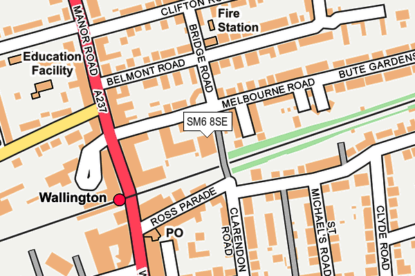 SM6 8SE map - OS OpenMap – Local (Ordnance Survey)