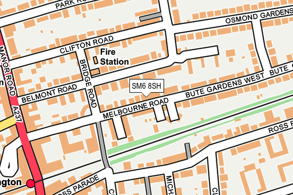 SM6 8SH map - OS OpenMap – Local (Ordnance Survey)