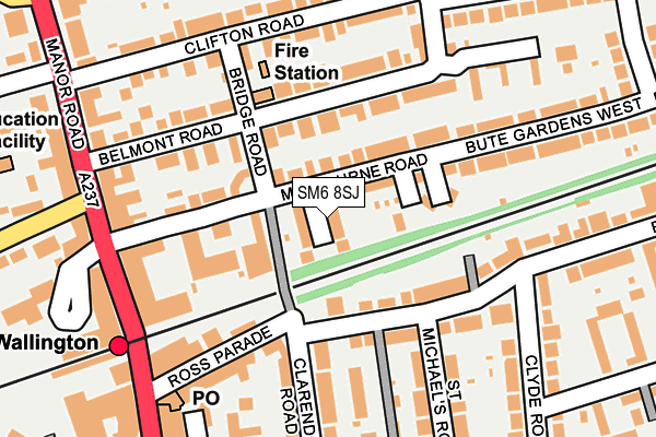 SM6 8SJ map - OS OpenMap – Local (Ordnance Survey)