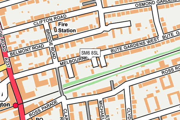 SM6 8SL map - OS OpenMap – Local (Ordnance Survey)