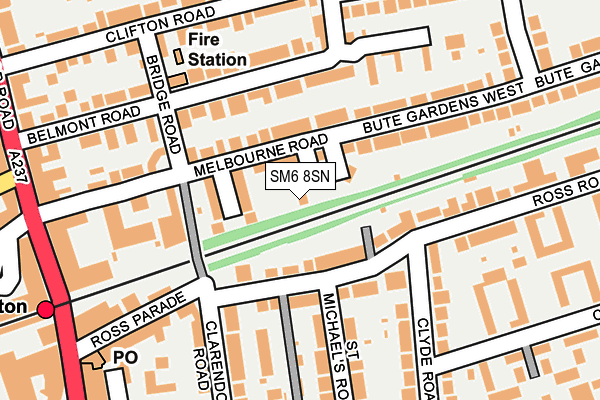 SM6 8SN map - OS OpenMap – Local (Ordnance Survey)