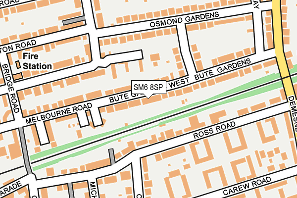 SM6 8SP map - OS OpenMap – Local (Ordnance Survey)