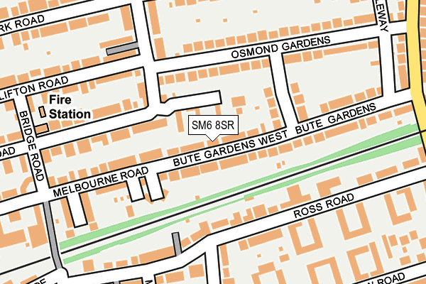 SM6 8SR map - OS OpenMap – Local (Ordnance Survey)