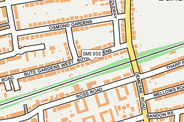 SM6 8SS map - OS OpenMap – Local (Ordnance Survey)