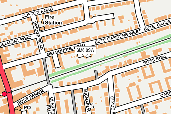 SM6 8SW map - OS OpenMap – Local (Ordnance Survey)