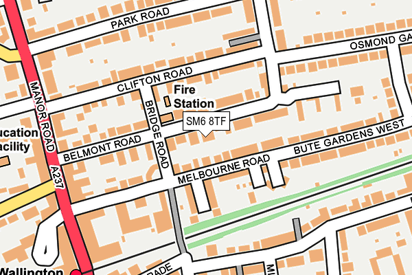 SM6 8TF map - OS OpenMap – Local (Ordnance Survey)