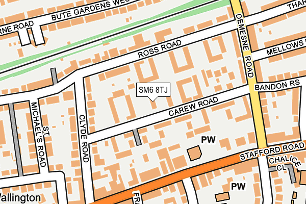 SM6 8TJ map - OS OpenMap – Local (Ordnance Survey)
