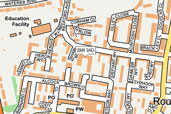 SM6 9AD map - OS OpenMap – Local (Ordnance Survey)