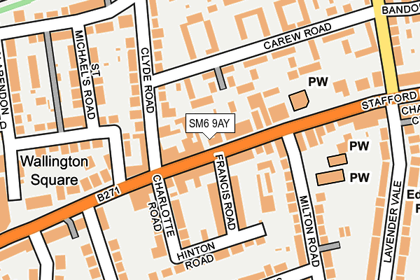 Map of WALLINGTON CAFE DEL MAR LIMITED at local scale