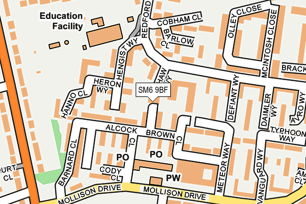 SM6 9BF map - OS OpenMap – Local (Ordnance Survey)