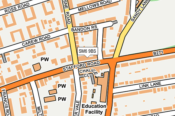 SM6 9BS map - OS OpenMap – Local (Ordnance Survey)