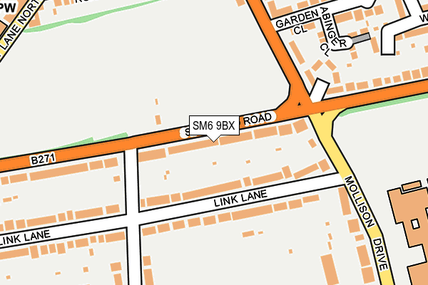 SM6 9BX map - OS OpenMap – Local (Ordnance Survey)