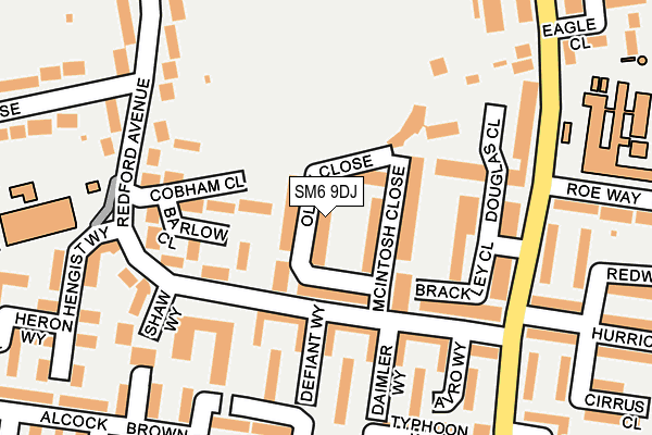 SM6 9DJ map - OS OpenMap – Local (Ordnance Survey)