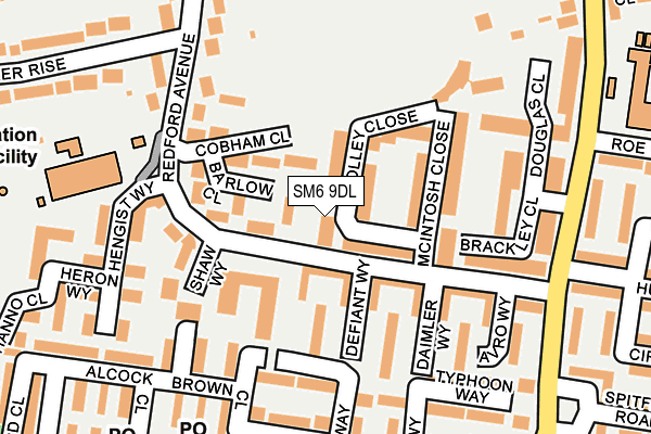 SM6 9DL map - OS OpenMap – Local (Ordnance Survey)