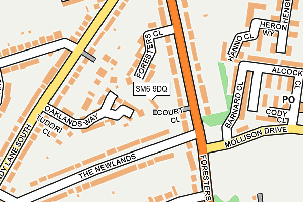 SM6 9DQ map - OS OpenMap – Local (Ordnance Survey)