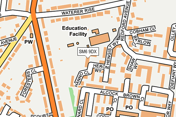 SM6 9DX map - OS OpenMap – Local (Ordnance Survey)