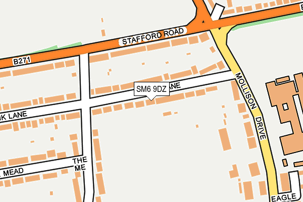 SM6 9DZ map - OS OpenMap – Local (Ordnance Survey)