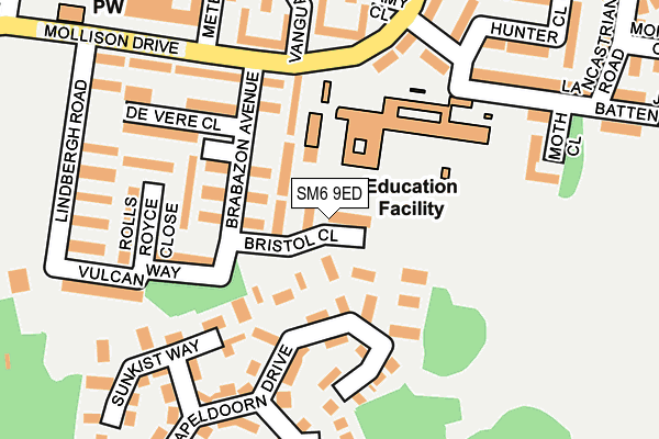 SM6 9ED map - OS OpenMap – Local (Ordnance Survey)