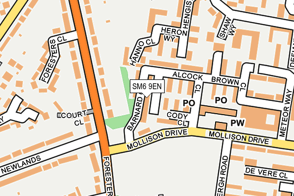SM6 9EN map - OS OpenMap – Local (Ordnance Survey)