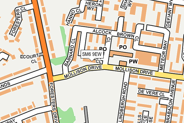SM6 9EW map - OS OpenMap – Local (Ordnance Survey)