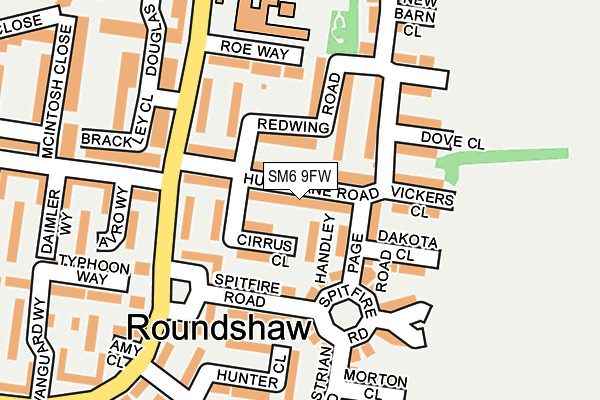 SM6 9FW map - OS OpenMap – Local (Ordnance Survey)