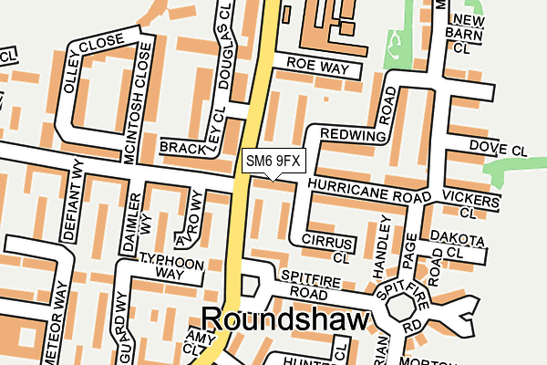 SM6 9FX map - OS OpenMap – Local (Ordnance Survey)