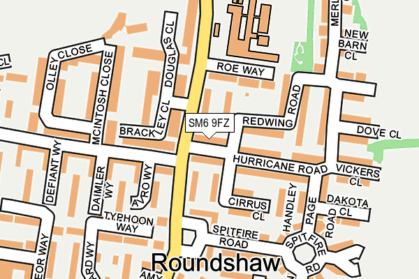 SM6 9FZ map - OS OpenMap – Local (Ordnance Survey)