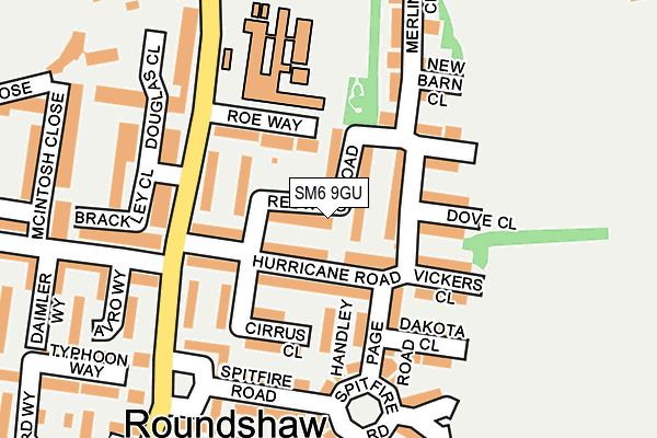 SM6 9GU map - OS OpenMap – Local (Ordnance Survey)