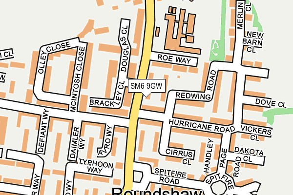 SM6 9GW map - OS OpenMap – Local (Ordnance Survey)