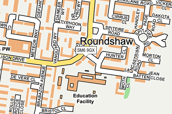 SM6 9GX map - OS OpenMap – Local (Ordnance Survey)