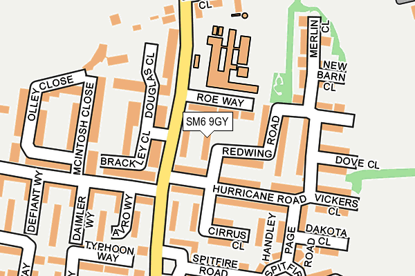 SM6 9GY map - OS OpenMap – Local (Ordnance Survey)