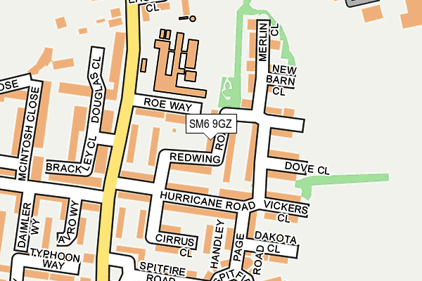 SM6 9GZ map - OS OpenMap – Local (Ordnance Survey)