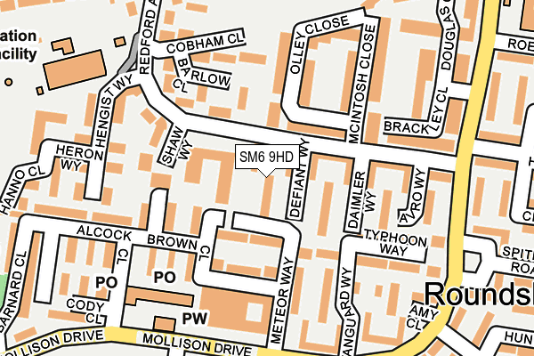 SM6 9HD map - OS OpenMap – Local (Ordnance Survey)