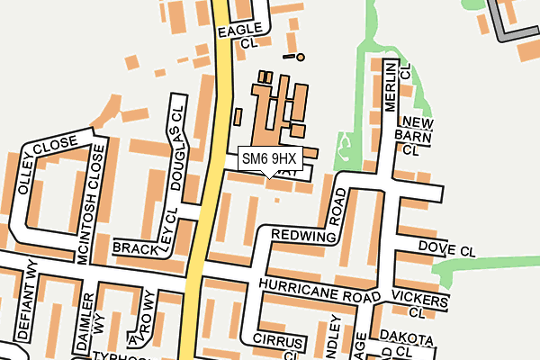 SM6 9HX map - OS OpenMap – Local (Ordnance Survey)