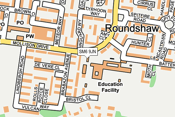 SM6 9JN map - OS OpenMap – Local (Ordnance Survey)