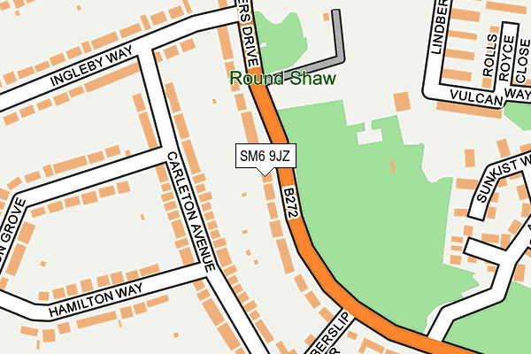 SM6 9JZ map - OS OpenMap – Local (Ordnance Survey)