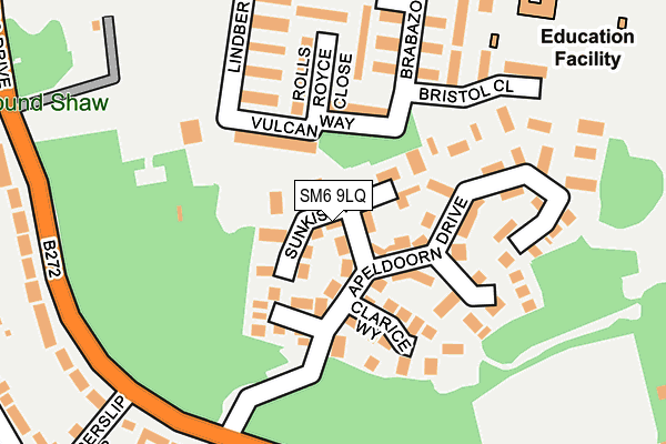 SM6 9LQ map - OS OpenMap – Local (Ordnance Survey)